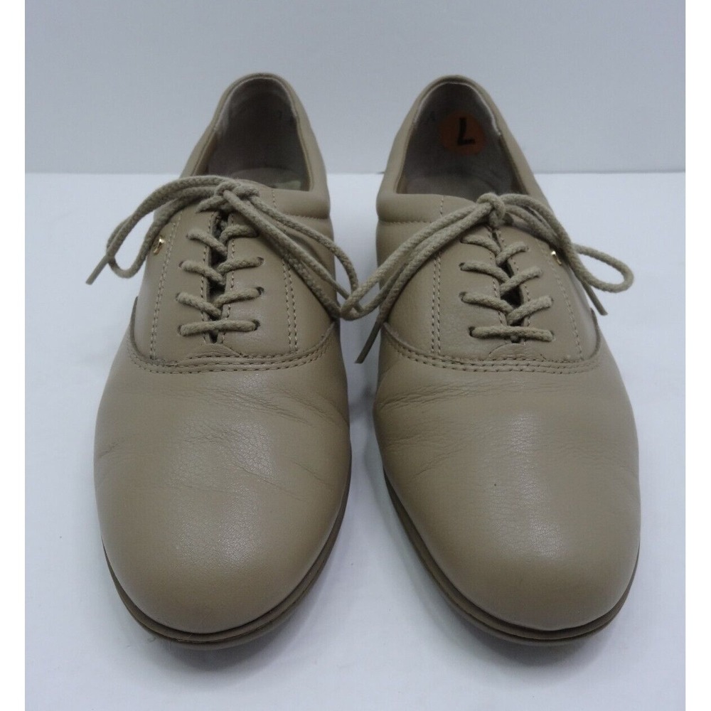 Easy Spirit JP Motion Womens Tan Khaki Lace Up Leather Shoes Size 7